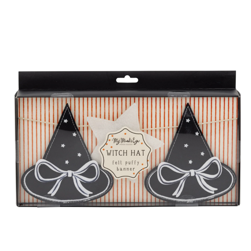 Puffy Felt Witch Hats Banner