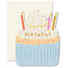 Birthday Cupcake Die-Cut Folded Greeting Card