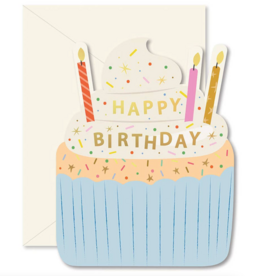 Birthday Cupcake Die-Cut Folded Greeting Card