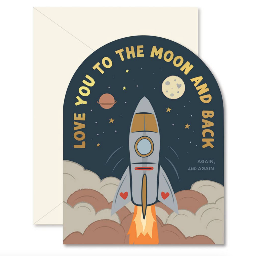 Rocket Love To The Moon and Back Greeting Card
