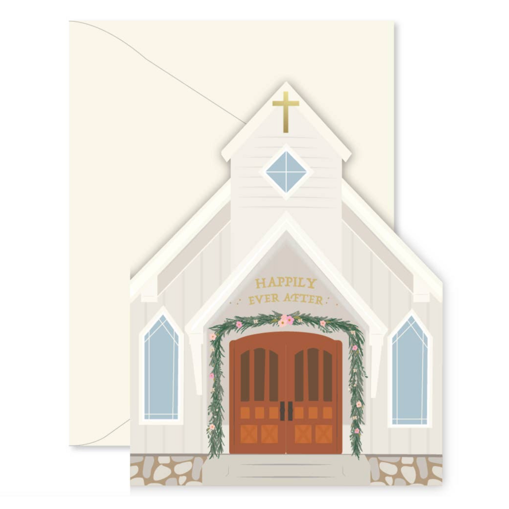 Wedding Chapel Die-Cut Greeting Card