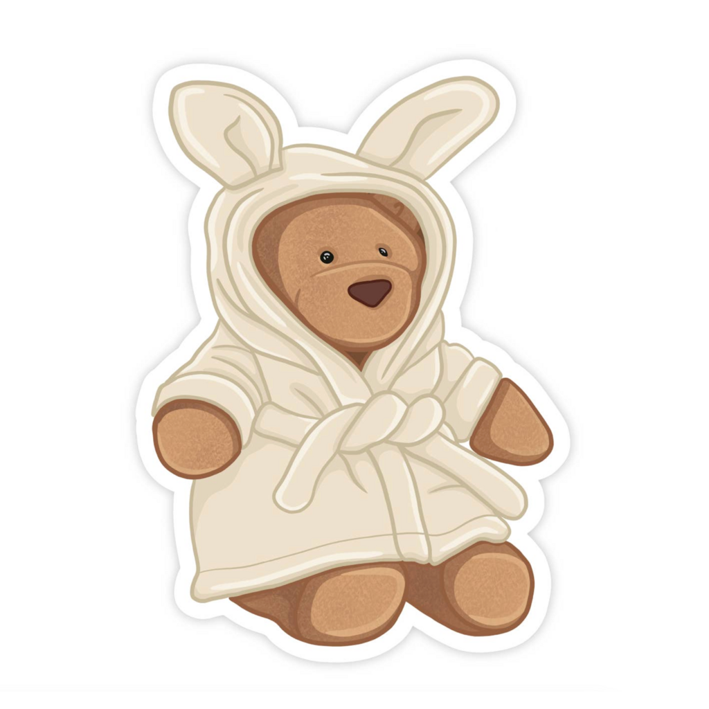Cozy Robe Bear Jelly Vinyl Sticker