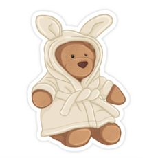 Cozy Robe Bear Jelly Vinyl Sticker