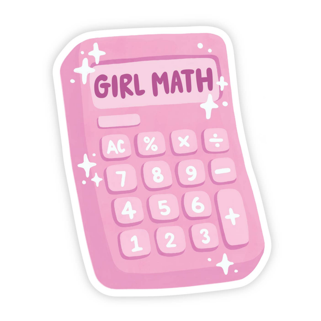 Girl Math Calculator Vinyl Sticker