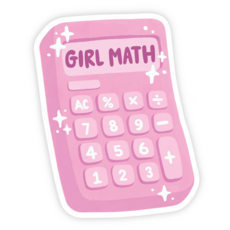 Girl Math Calculator Vinyl Sticker