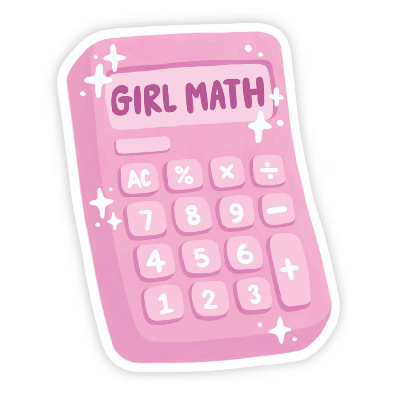 Girl Math Calculator Vinyl Sticker