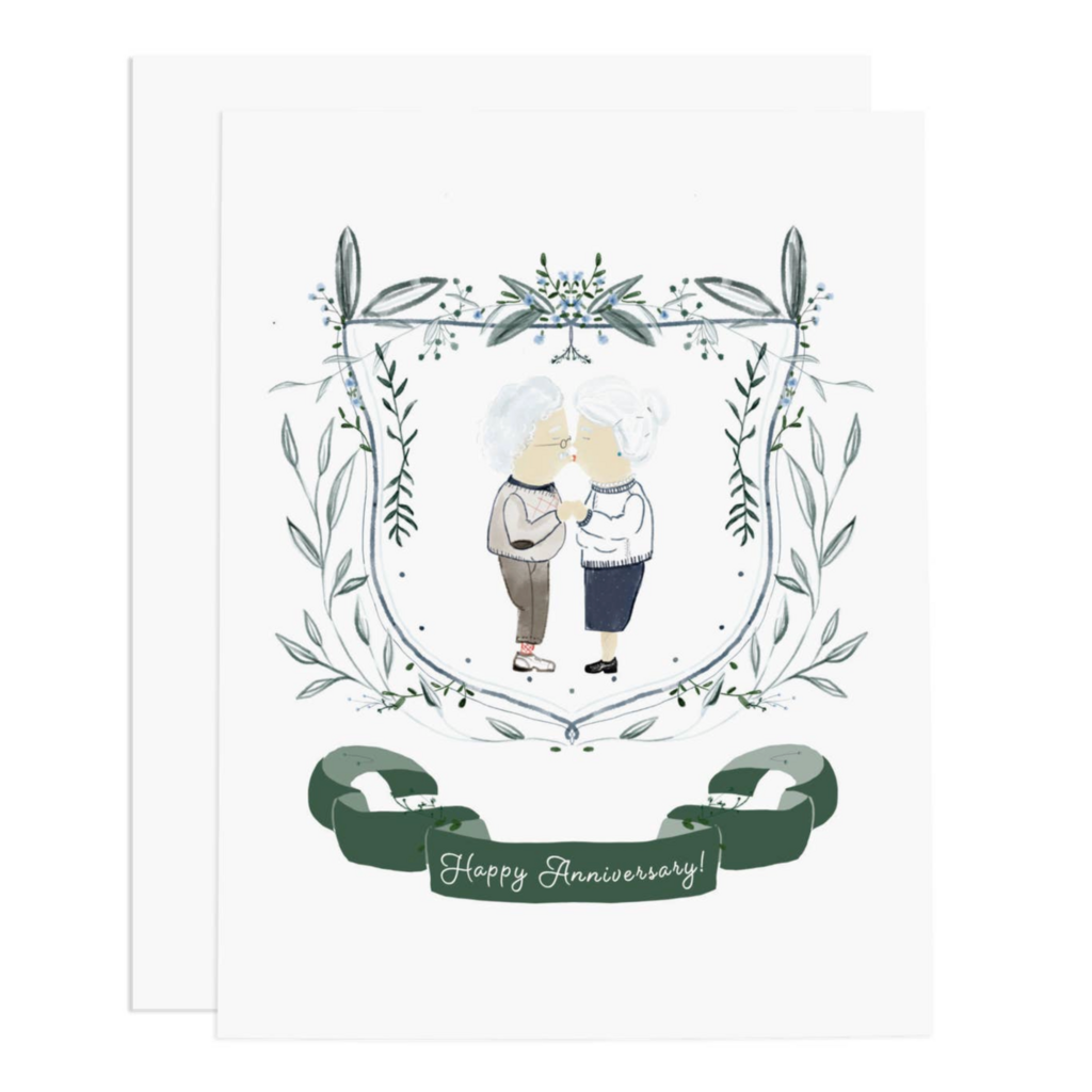 Happy Anniversary Old Couple Greeting Card