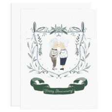 Happy Anniversary Old Couple Greeting Card