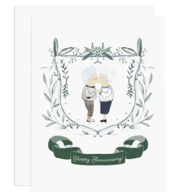 Happy Anniversary Old Couple Greeting Card