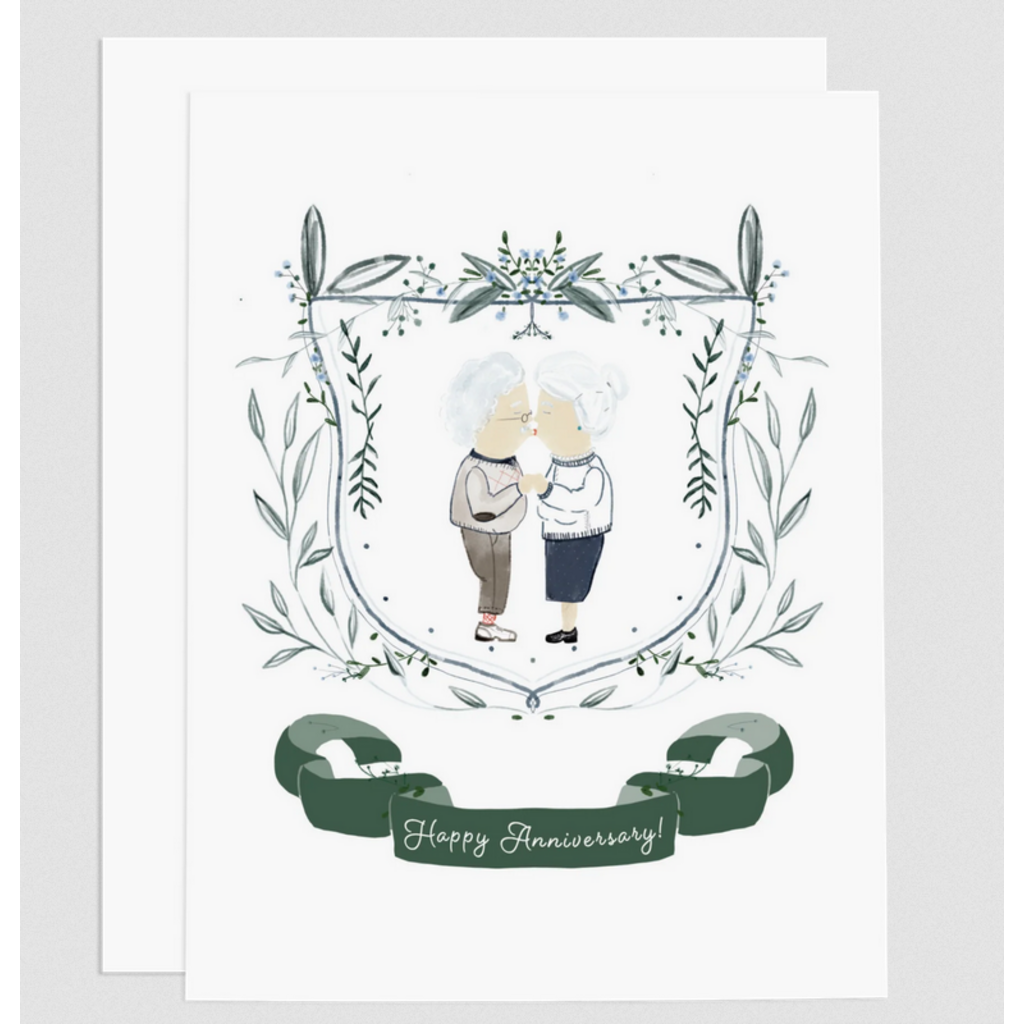 Happy Anniversary Old Couple Greeting Card