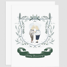 Happy Anniversary Old Couple Greeting Card