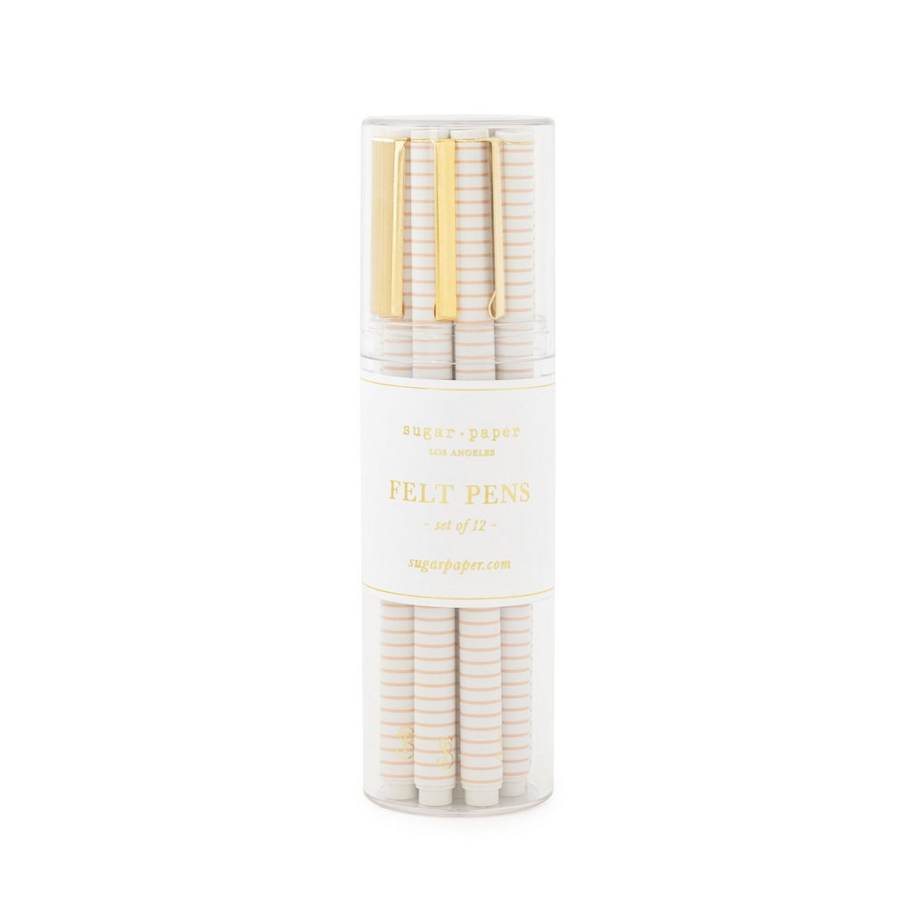 Bulk Felt Pen Rose Stripe - Set of 12