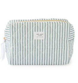 Large Cosmetic Pouch - Blue Stripe