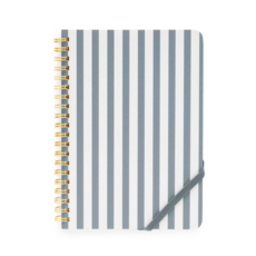 Mini Spiral Notebook, Dusty Blue Stripe