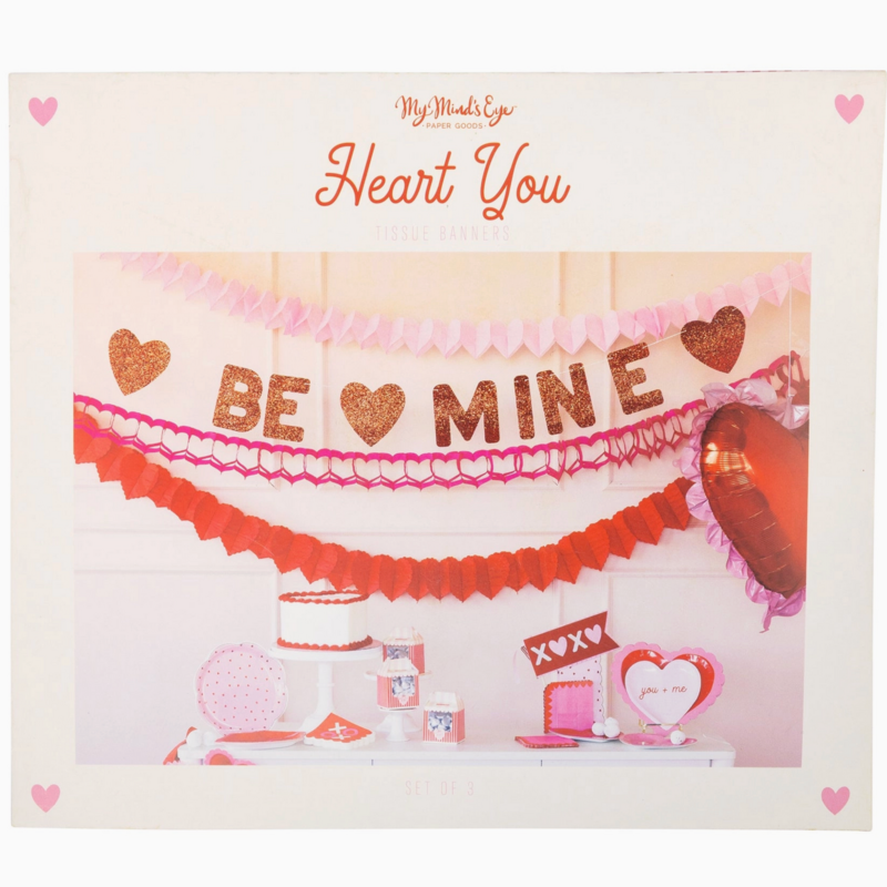 Triple Heart Tissue Garland