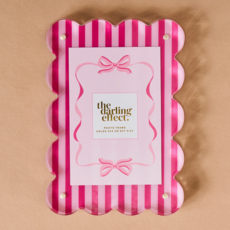 Sweetheart Stripes Rectangle Scalloped Acrylic Frame