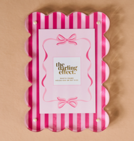 Sweetheart Stripes Rectangle Scalloped Acrylic Frame