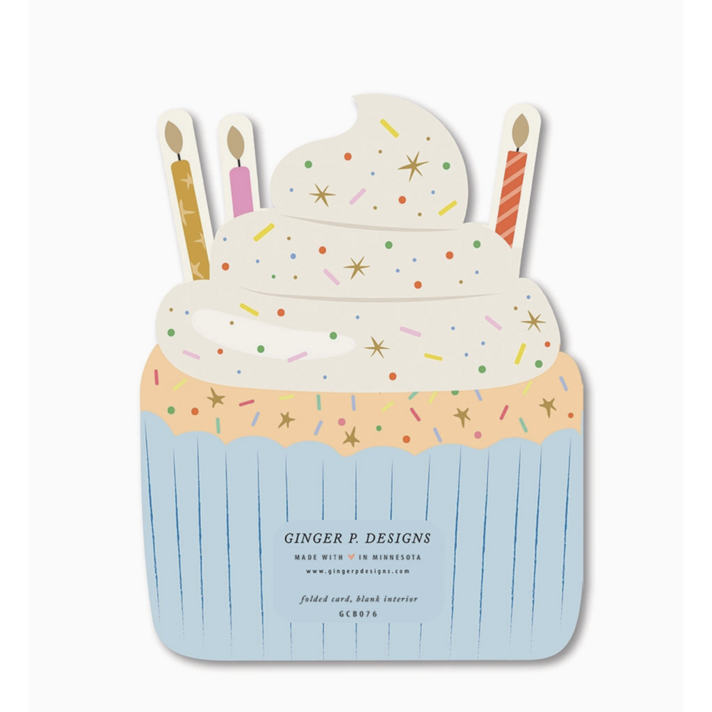 Birthday Cupcake Die-Cut Folded Greeting Card