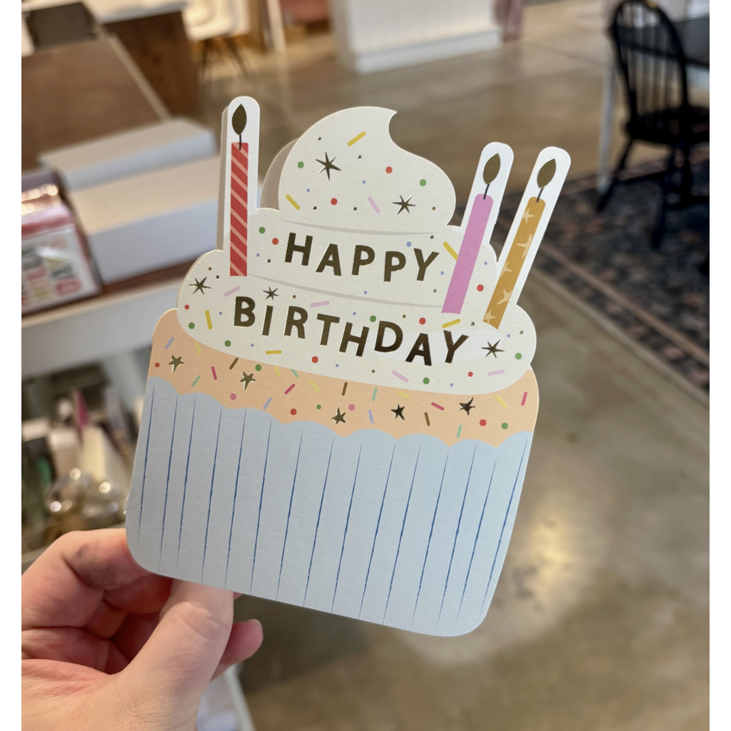 Birthday Cupcake Die-Cut Folded Greeting Card