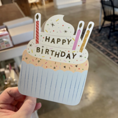 Birthday Cupcake Die-Cut Folded Greeting Card