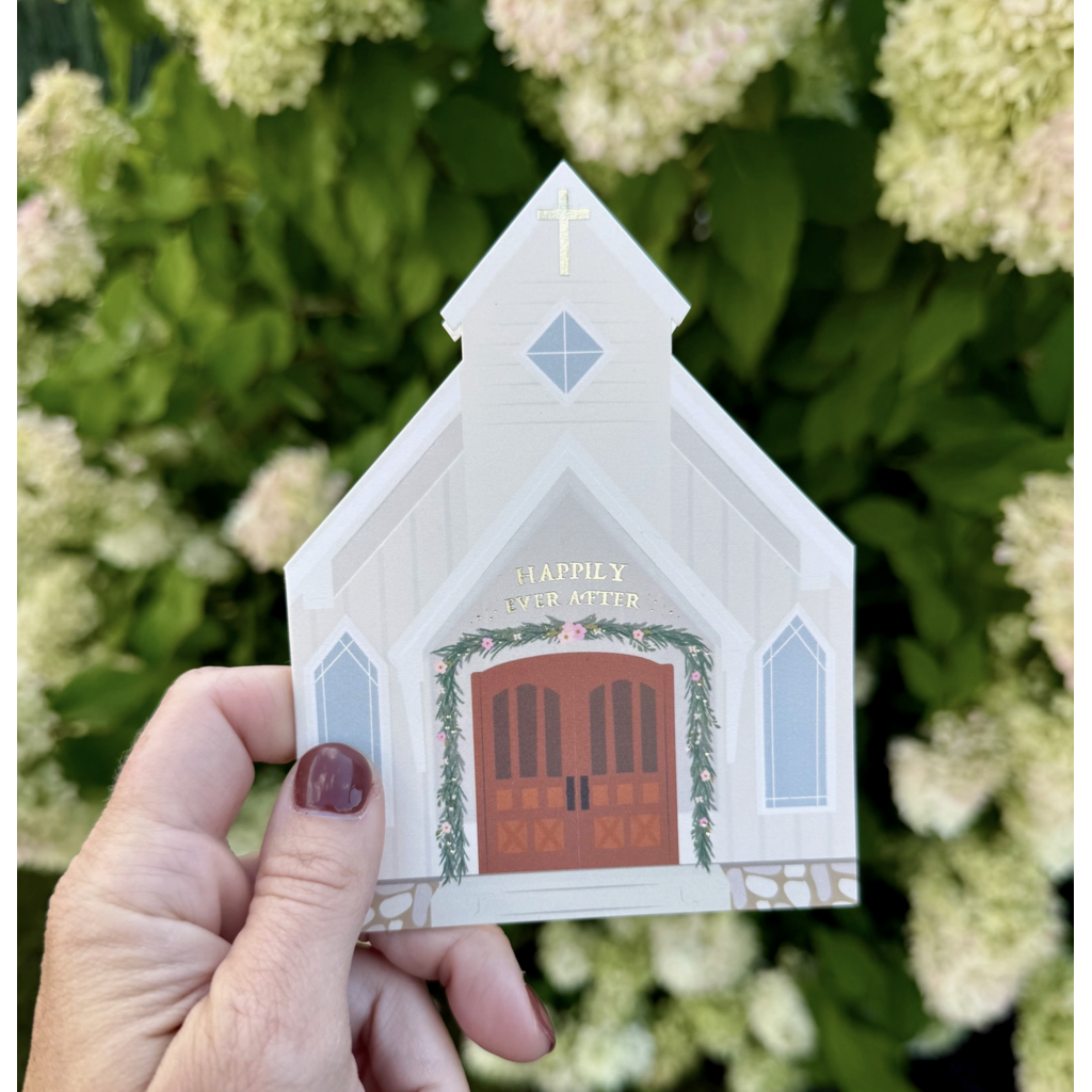 Wedding Chapel Die-Cut Greeting Card
