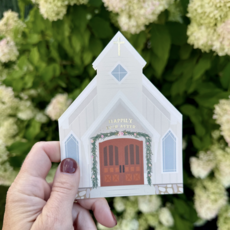 Wedding Chapel Die-Cut Greeting Card