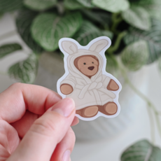 Cozy Robe Bear Jelly Vinyl Sticker