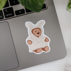 Cozy Robe Bear Jelly Vinyl Sticker