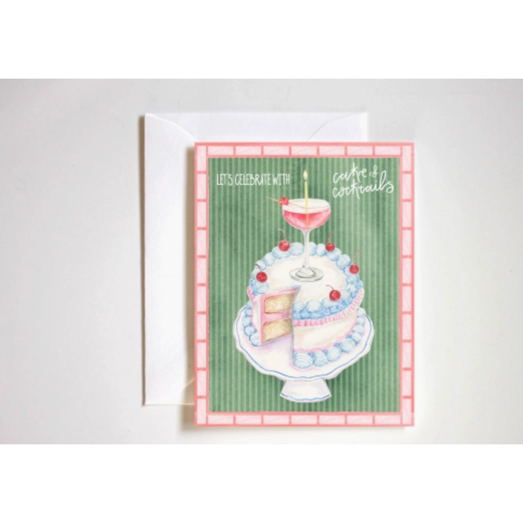 Let's Celebrate with Cake and Cocktails Birthday Card