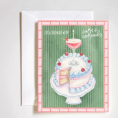 Let's Celebrate with Cake and Cocktails Birthday Card