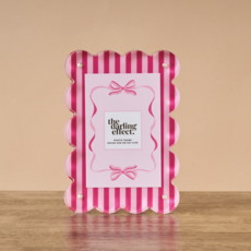Sweetheart Stripes Rectangle Scalloped Acrylic Frame