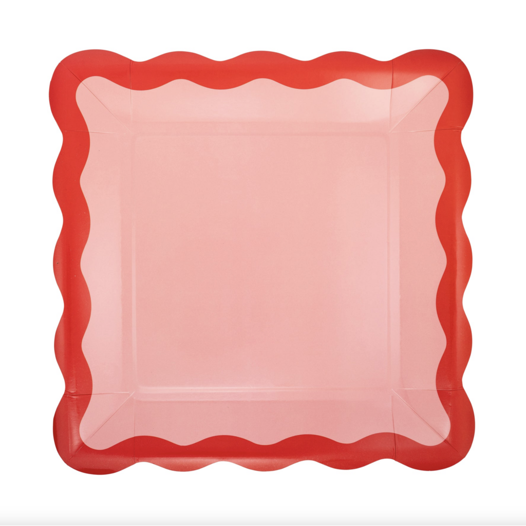 Pink & Red Ric Rac Plates