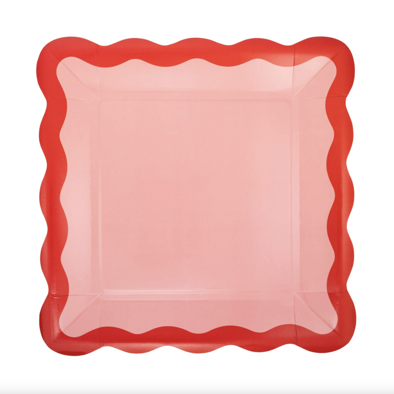 Pink & Red Ric Rac Plates
