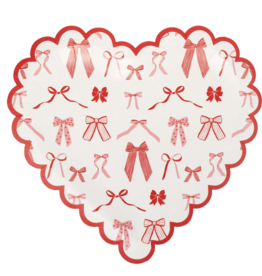 Bow Pattern Scalloped Heart Plates
