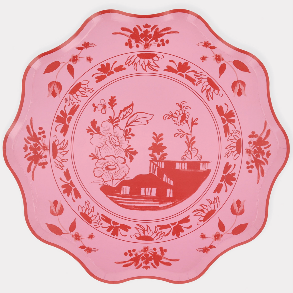 Pink Vintage Botanical Dinner Plates
