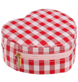 Gingham Love Heart Jewelry Box