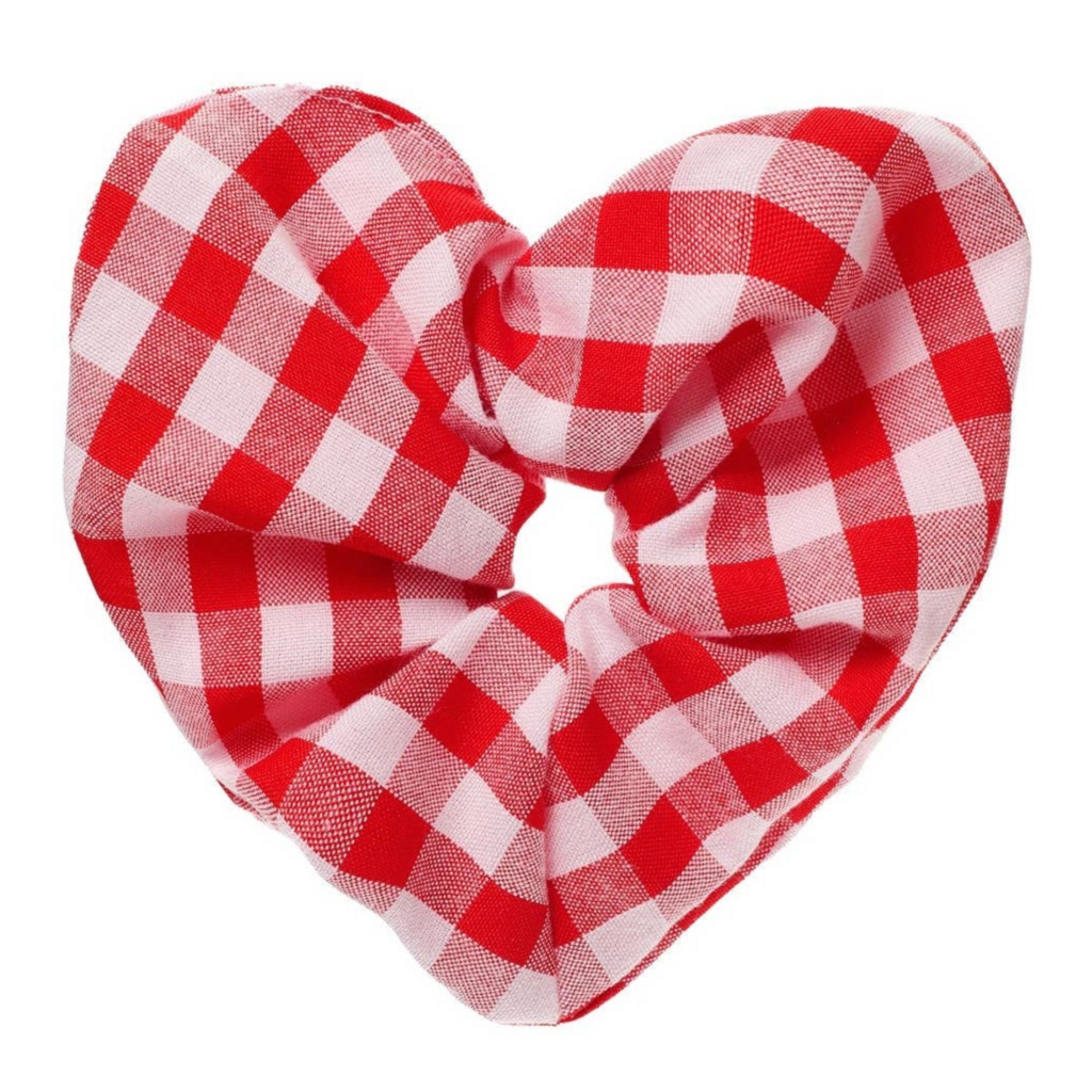 Gingham Love Heart Scrunchie