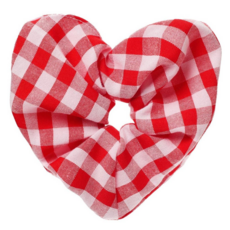 Gingham Love Heart Scrunchie