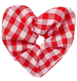 Gingham Love Heart Scrunchie