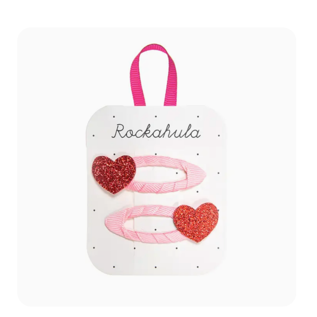 Love Heart Glitter Clips
