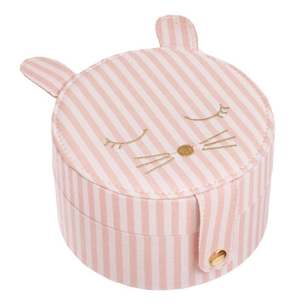 Stripy Bunny Round Jewelry Box