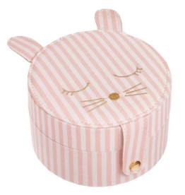 Stripy Bunny Round Jewelry Box