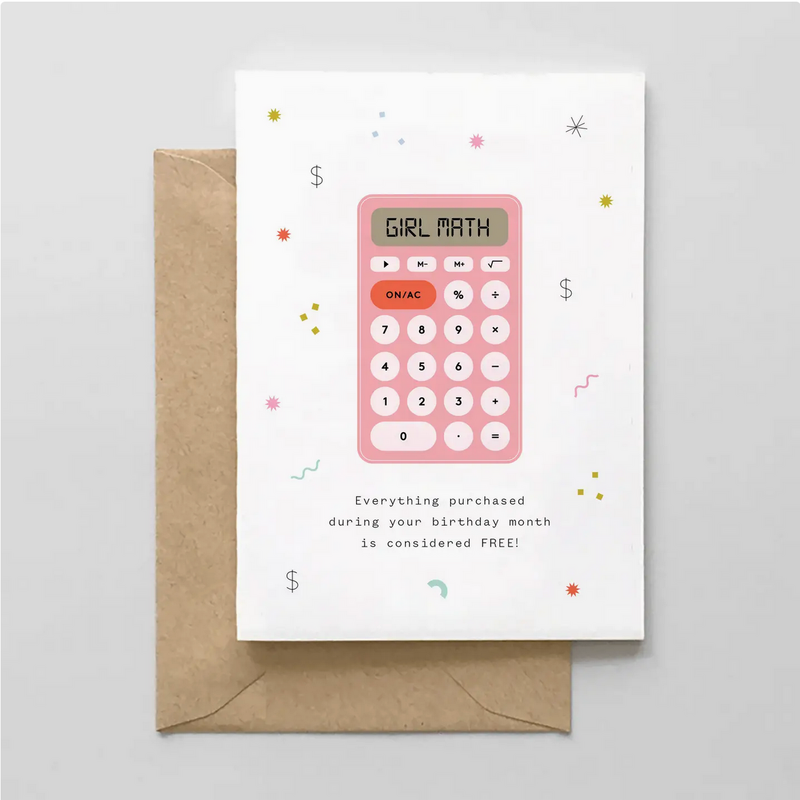 Birthday Girl Math- Birthday Card