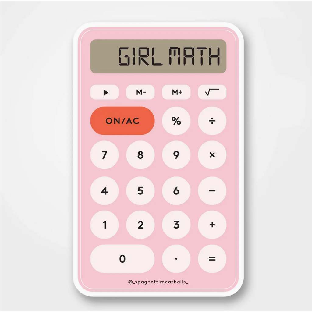 Girl Math Vinyl Sticker Pink