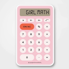 Girl Math Vinyl Sticker Pink