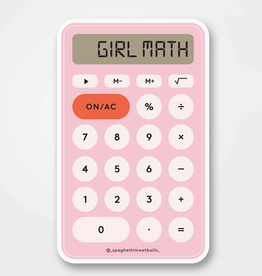 Girl Math Vinyl Sticker Pink