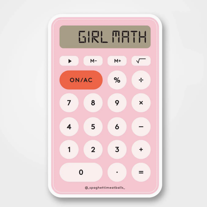 Girl Math Vinyl Sticker Pink