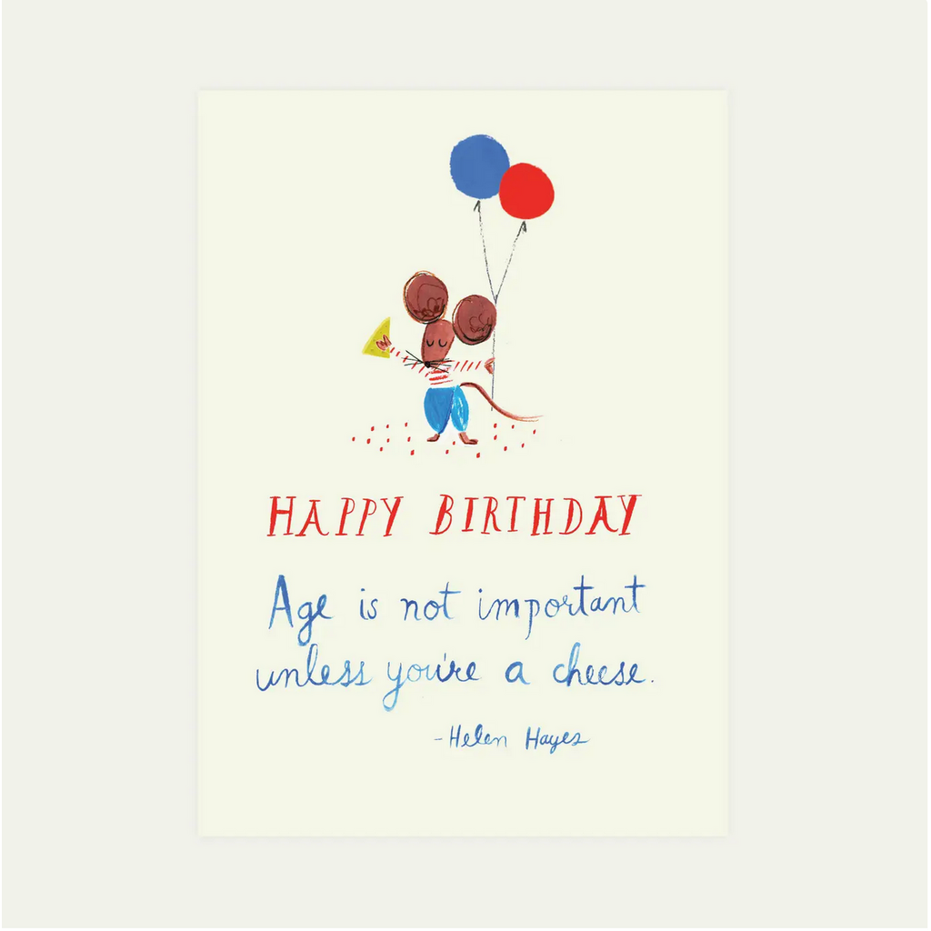 Camembert and Cake Birthday Card