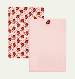 Floral Stationery Set- Pink and Red