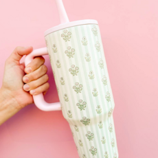 Cabana Floral 40oz Tumbler - Spill Proof Lid + Flip Straw